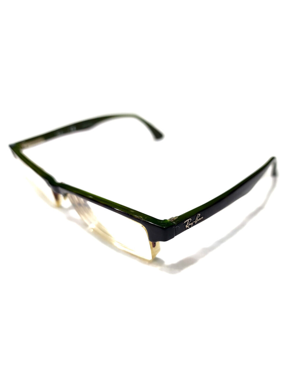 Ray Ban RB7012 2489 Dark Tortoise Green Half Rim Eyeglasses 53-17 140